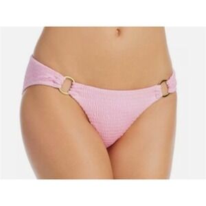 NWT Aqua Swim Champagne Pink XS Ring Ruched Bikini Swim Bottom #124572
